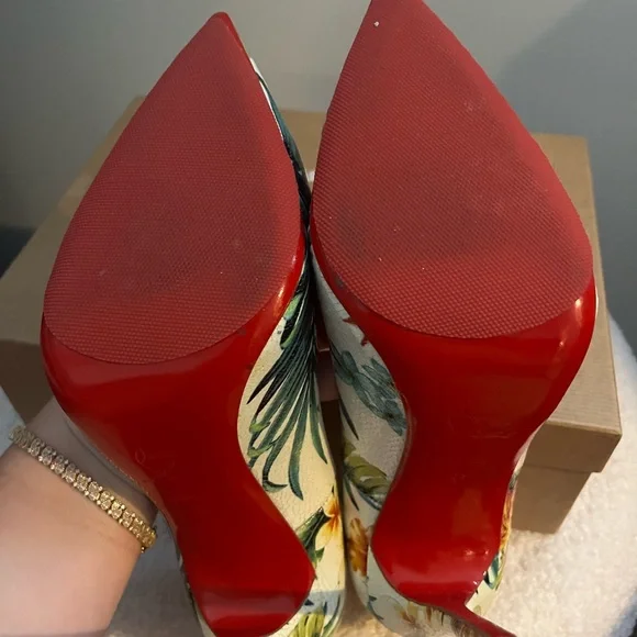 Christian Louboutin Multicolor Floral Heels - Picture 5 of 10
